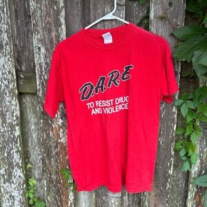 Red D.A.R.E. T-Shirt - Size Medium Y2K